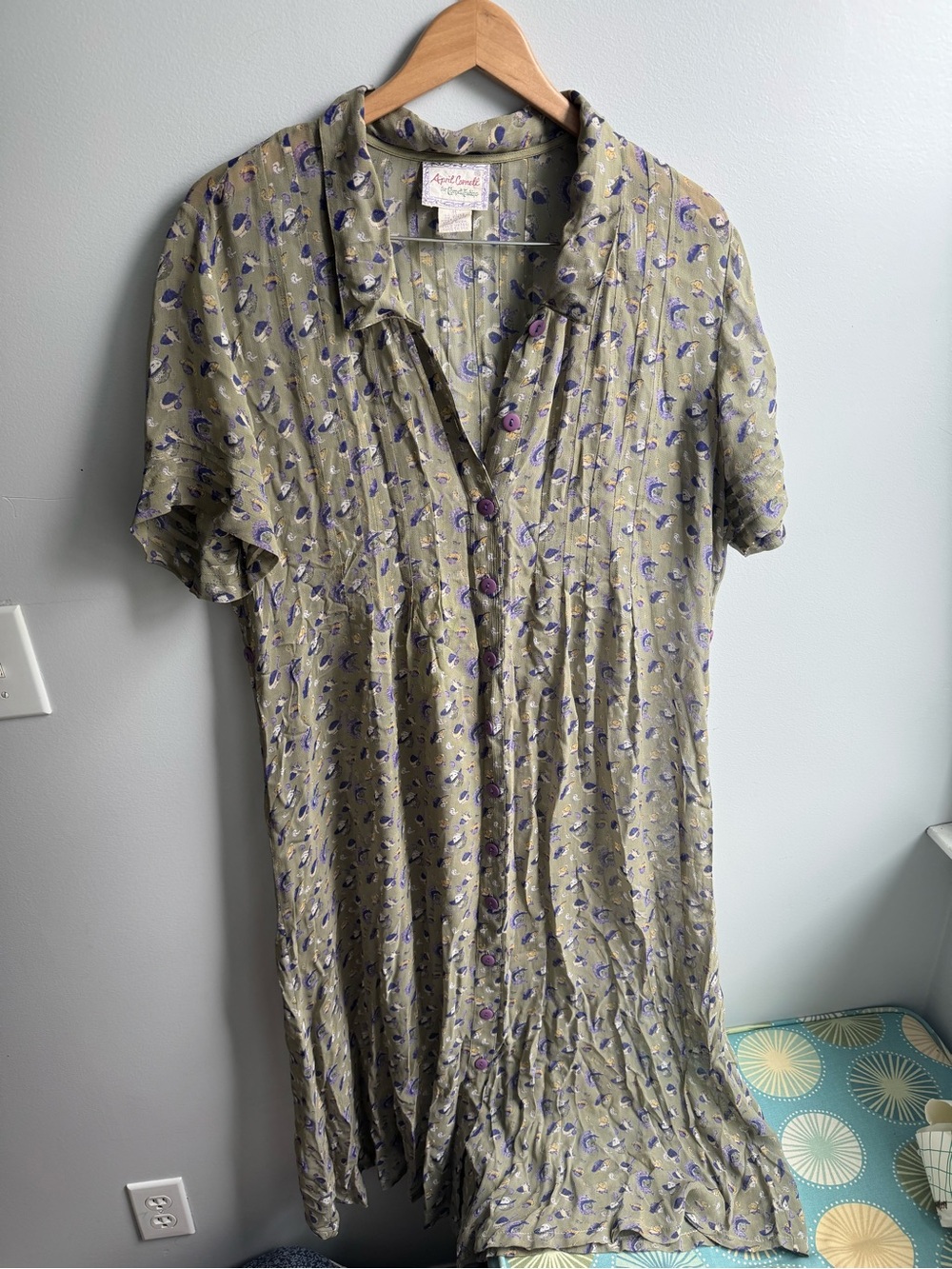Vintage 90s April Cornell Button Dress